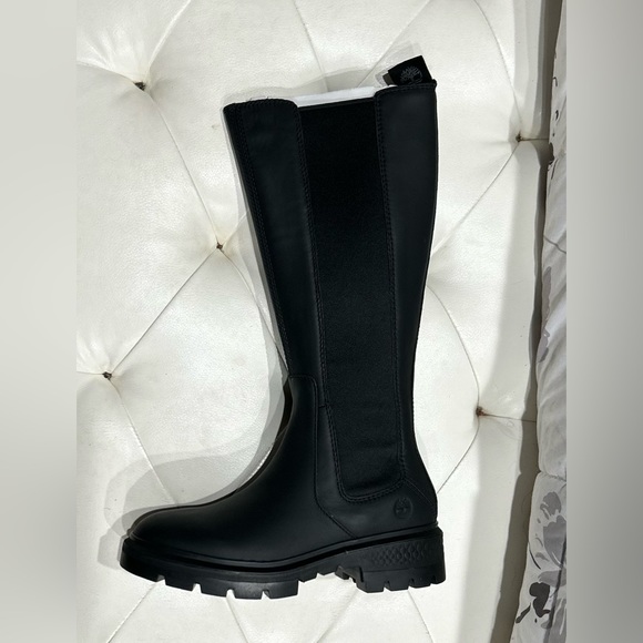 NEW NIB Timberland Women Sz 7 black Full Grain Leather Cortina Valley Tall Boot - Picture 2 of 10